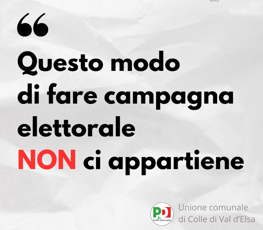 Il Partito Democratico colligiano risponde agli attacchi del candidato Pii