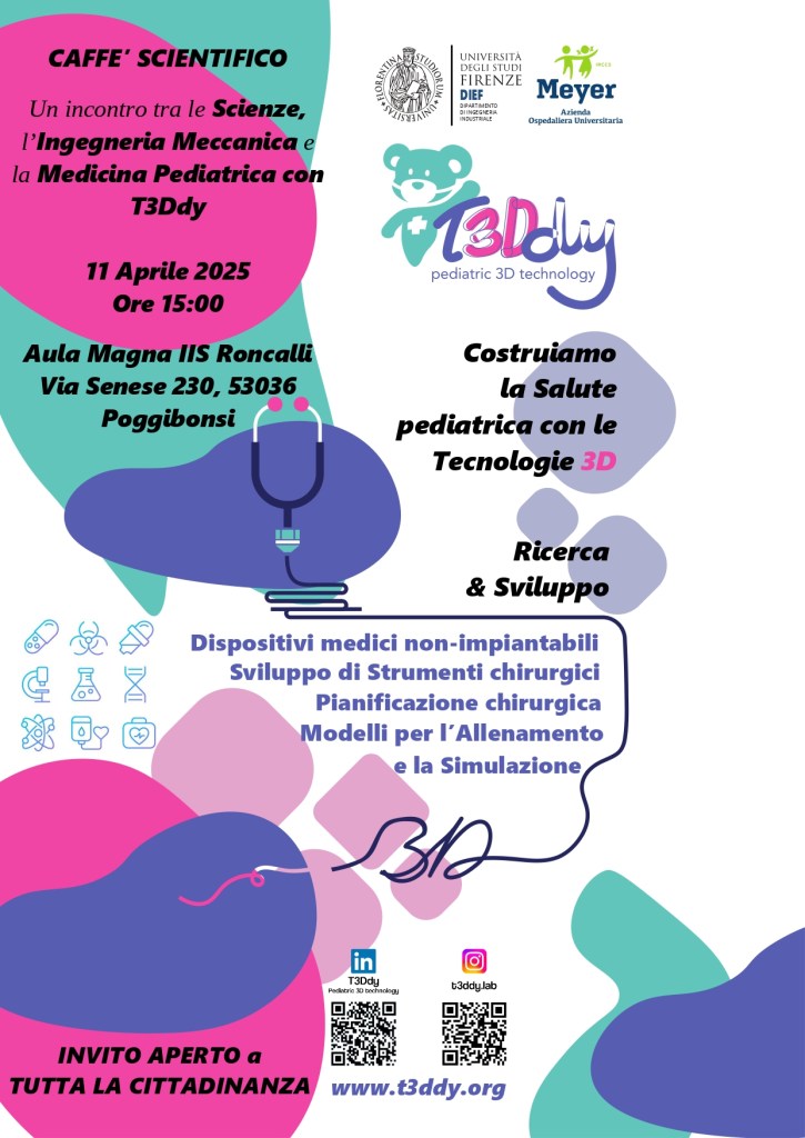 Tornano i “caffè scientifici” al Roncalli: si parla di Ingegneria e Scienza applicate alla Medicina Pediatrica