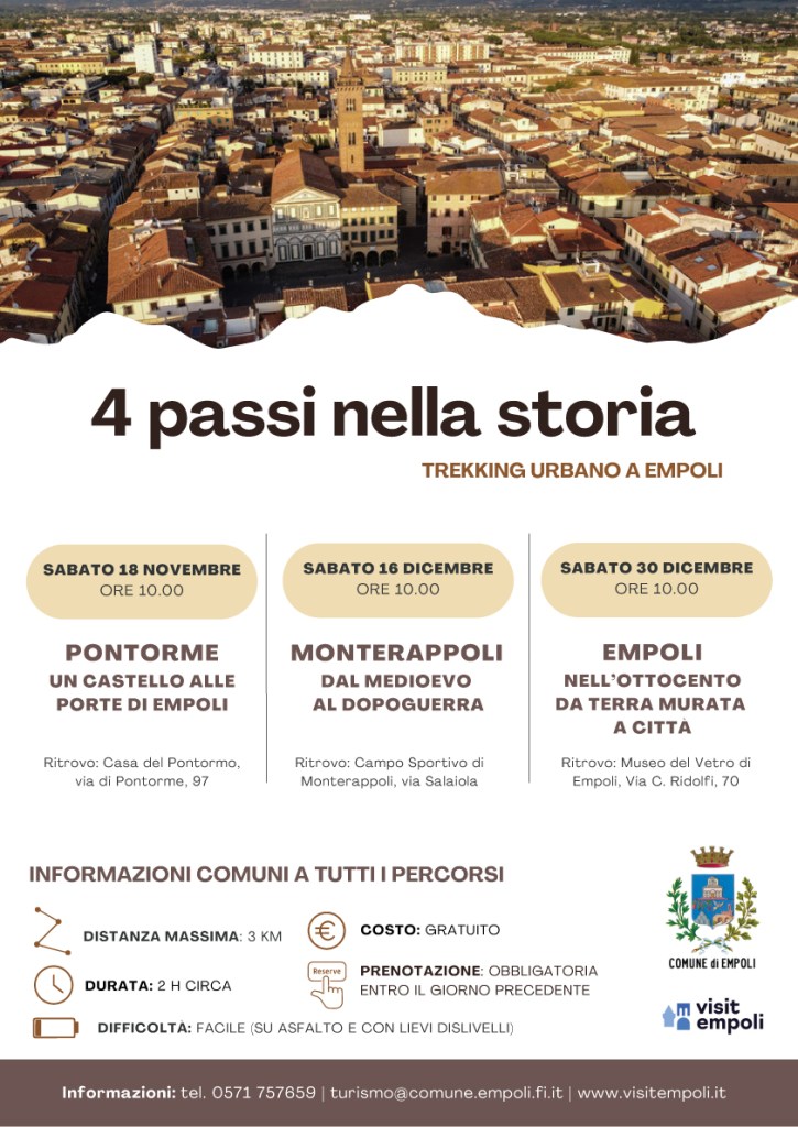 Empoli, “4 passi nella storia”, tre nuovi appuntamenti