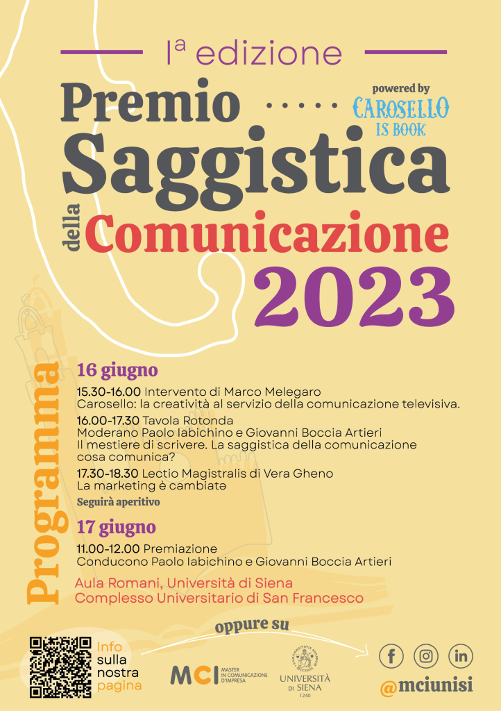 A Siena il primo premio dedicato alla Saggistica della Comunicazione
