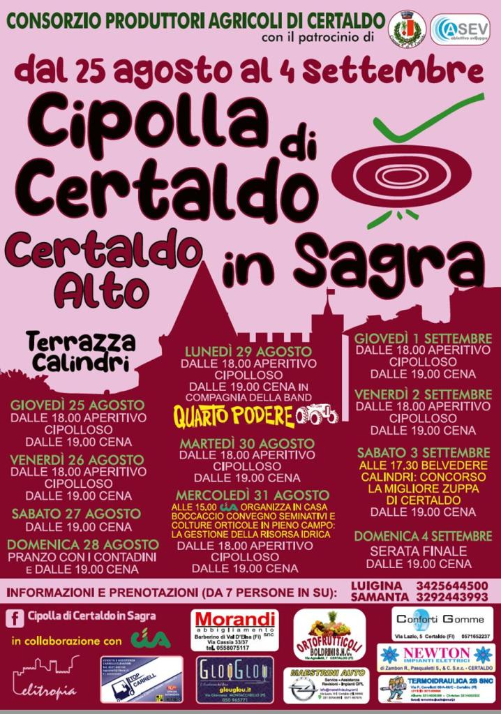 <strong>Torna la “Cipolla di Certaldo in sagra”: dal 25 agosto al 4 settembre</strong>