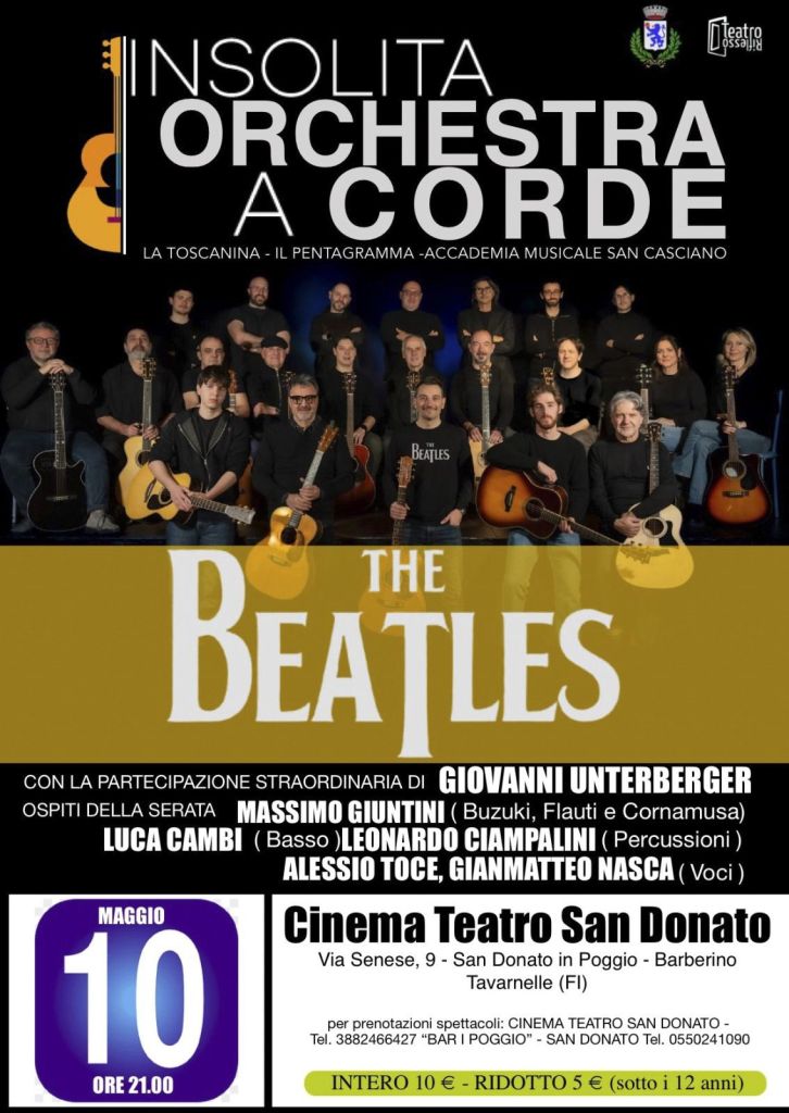 San Donato, l'Insolita Orchestra a Corde celebra i Beatles con ospiti d'eccezione