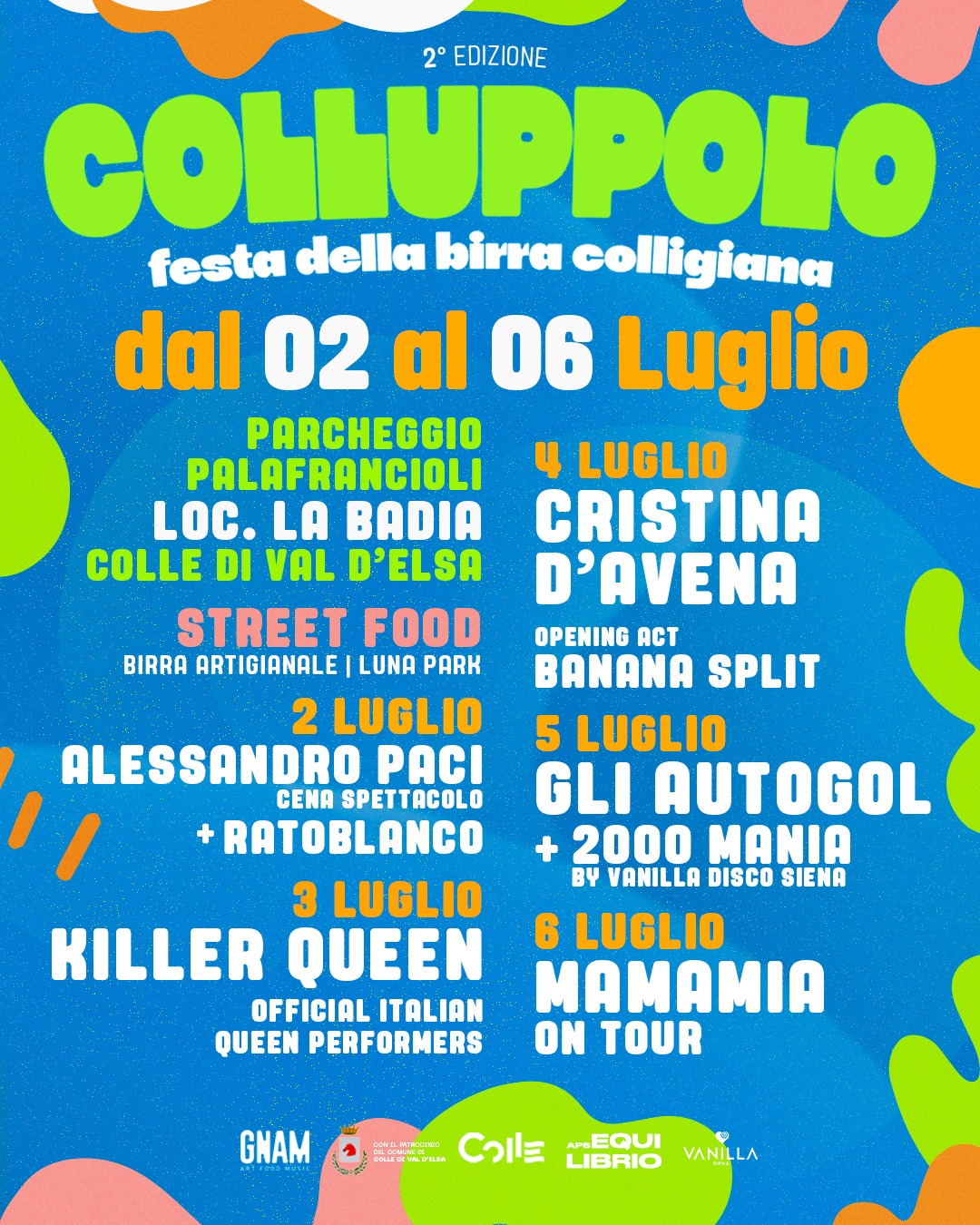 Colluppolo, cinque giorni di musica, spettacoli e divertimento a Colle di Val d’Elsa