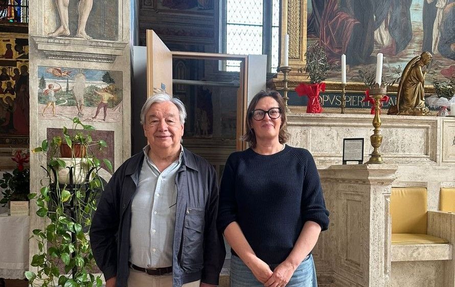 Antonio Guterres in visita privata a San Gimignano