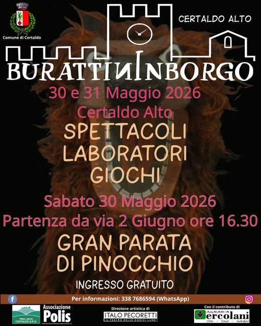 BurattiNINborgo 2026 a Certaldo Alto: il programma della rassegna