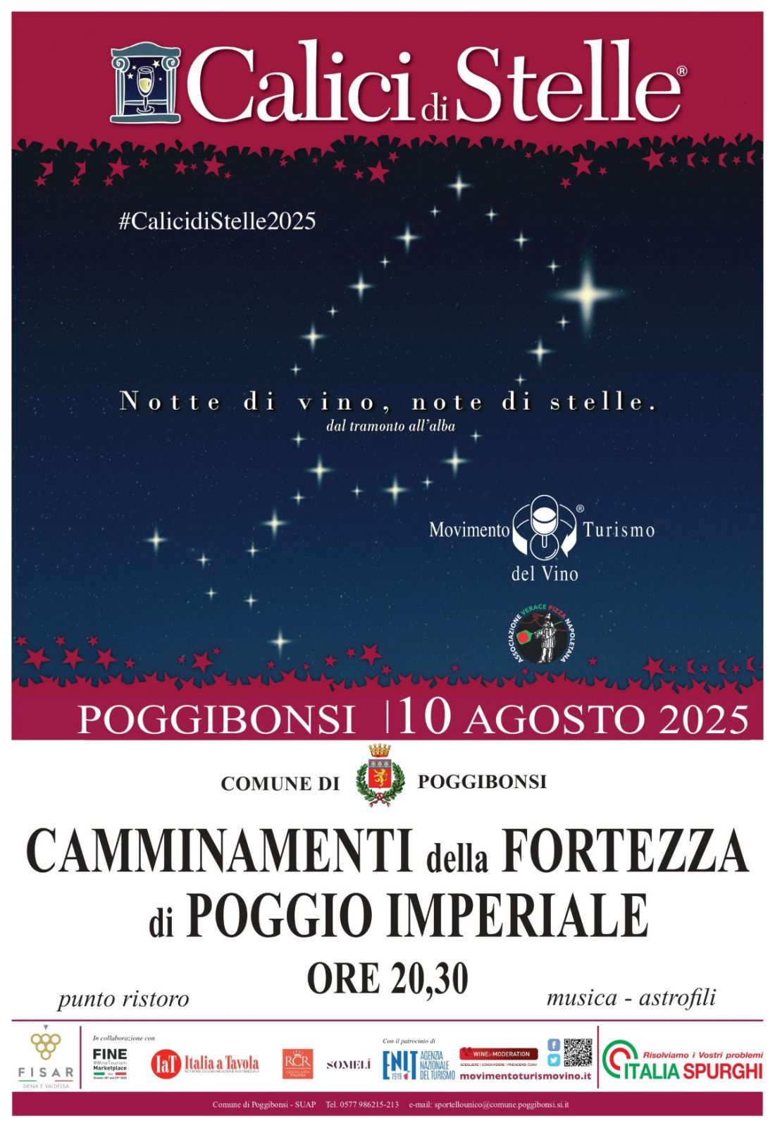 Calici di Stelle torna in Fortezza. Il 10 agosto degustazione lungo i camminamenti