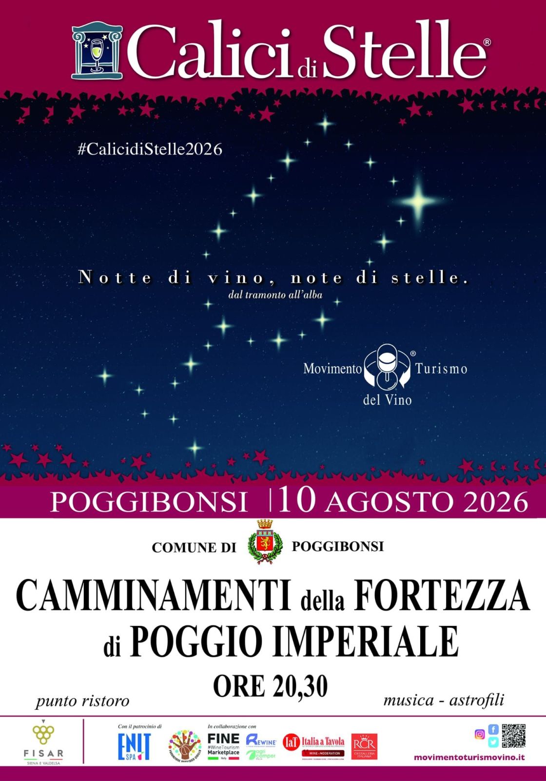 Calici di Stelle 2026 a Poggibonsi: ospite il Prosecco DOCG
