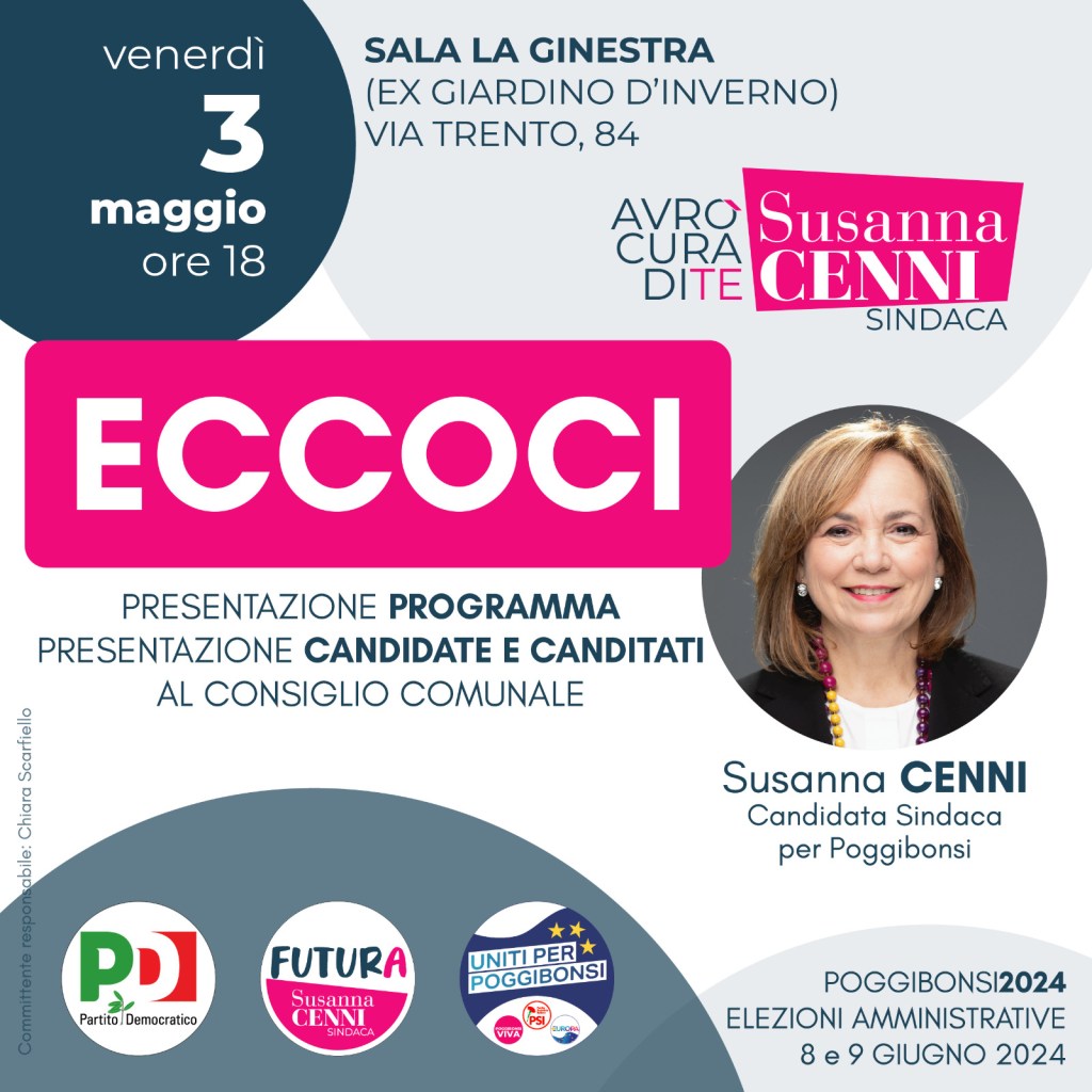 «Futura: la città che verrà», Susanna Cenni presenta programma e candidati