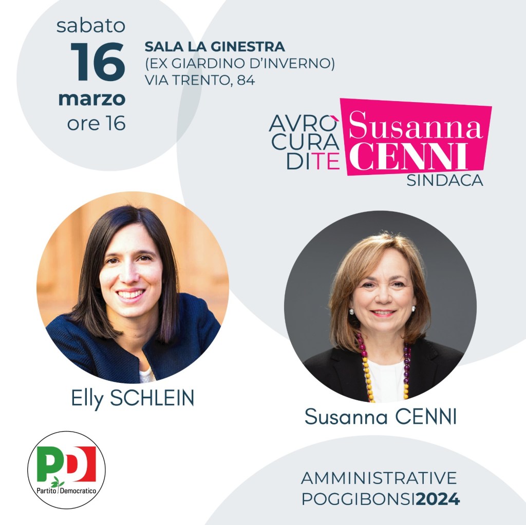 Elly Schlein a Poggibonsi per sostenere Susanna Cenni