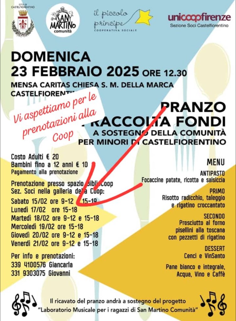 A pranzo per raccogliere fondi a beneficio della Comunità per minori di Castelfiorentino