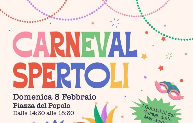 Carnevalspertoli: domenica 8 febbraio il centro si trasforma in una grande festa di carnevale