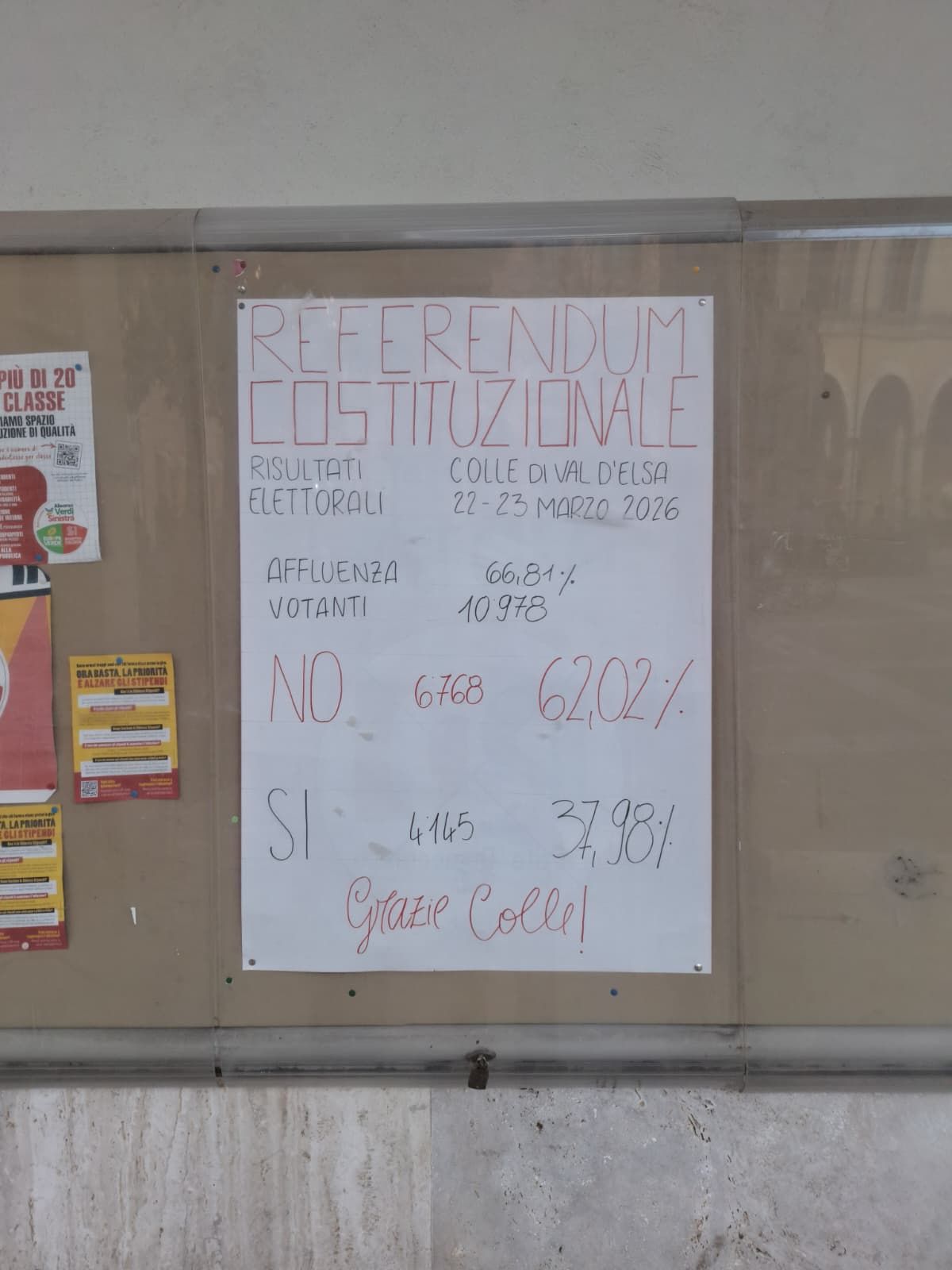 Vittoria dei NO al referendum: il PD di Colle celebra il risultato e guarda al futuro