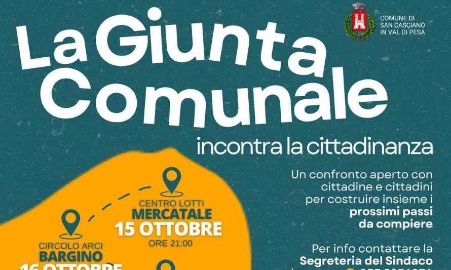 San Casciano, un futuro da costruire insieme. La Giunta comunale incontra i cittadini e le cittadine nelle frazioni