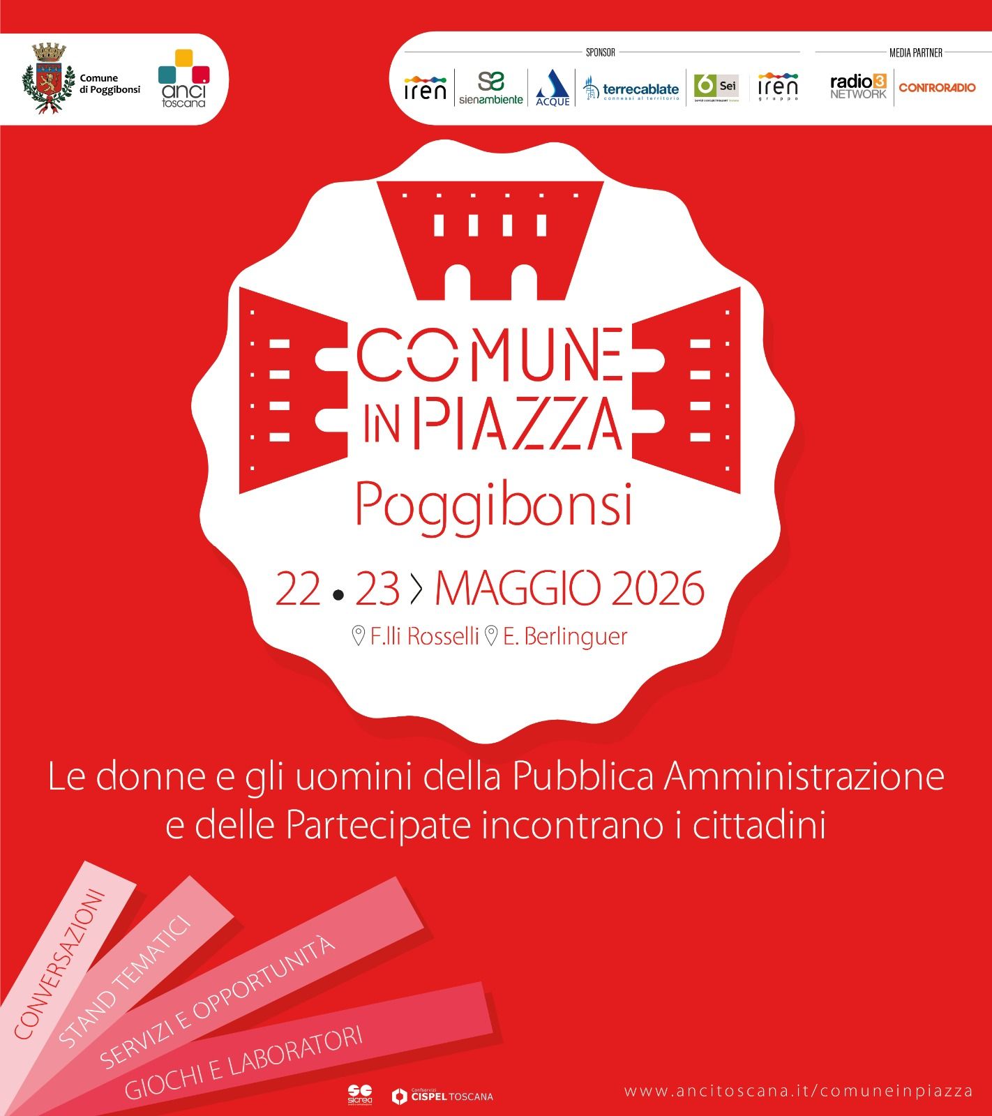 &ldquo;Comune in piazza&rdquo;, due giorni tra conversazioni, laboratori e workshop 