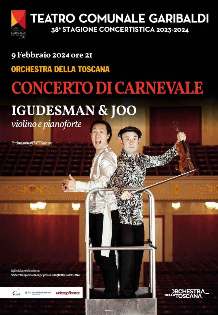 Figline-Incisa, duo violino-pianoforte Igudesman & Joo e il teatro-canzone di Cyrano