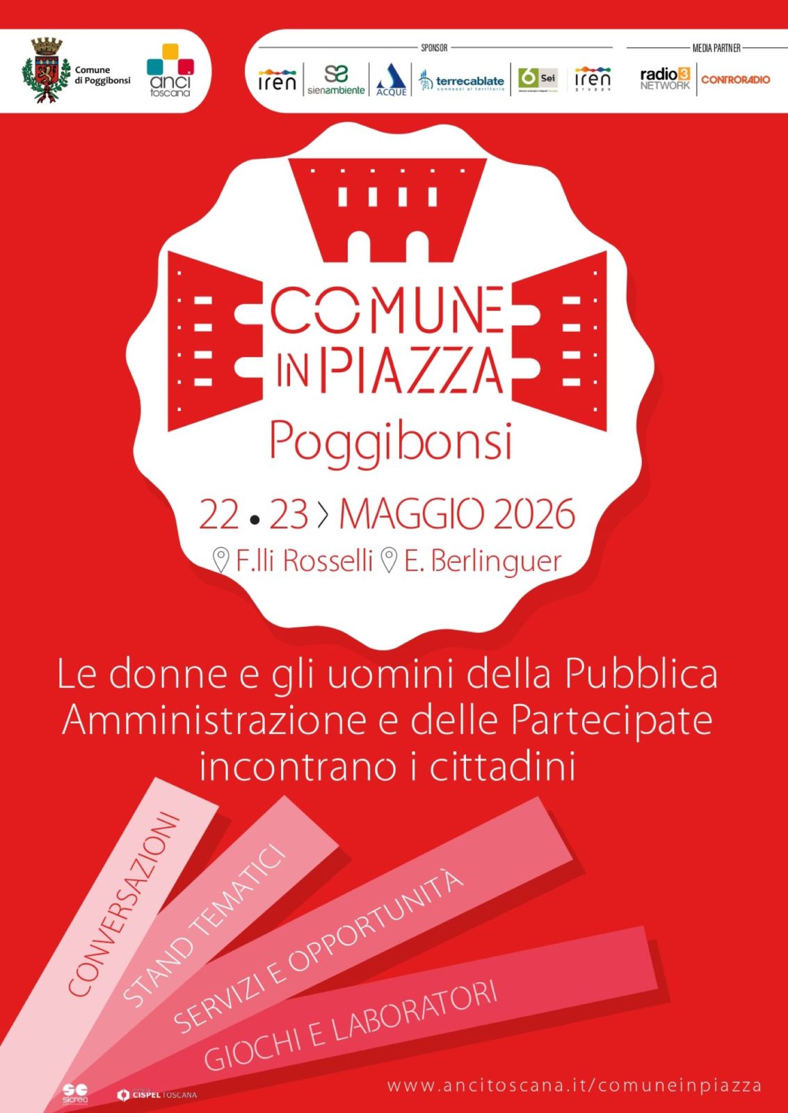 A Poggibonsi arriva &ldquo;Comune in Piazza&rdquo;: istituzioni e cittadini si incontrano