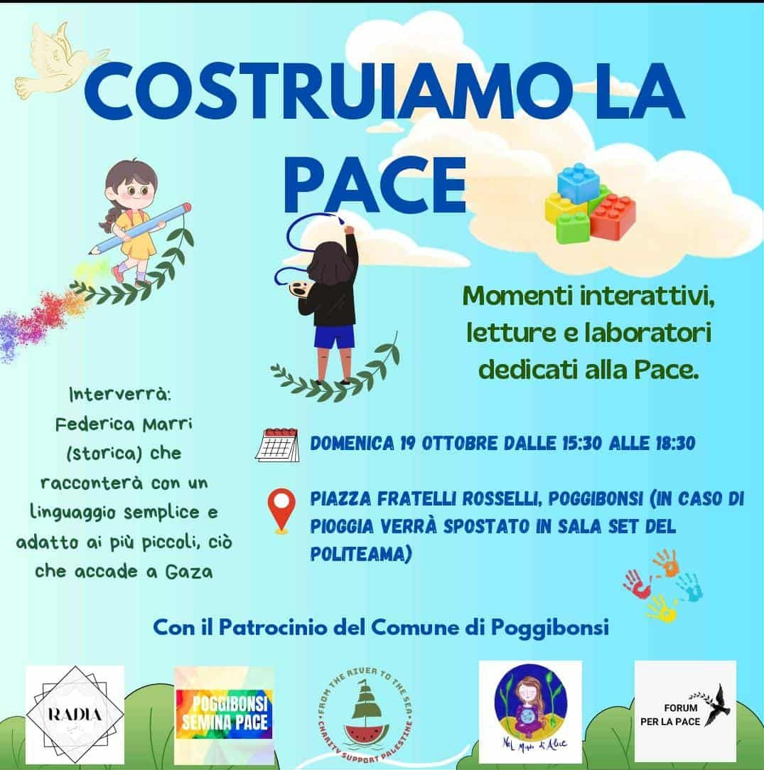 Poggibonsi semina Pace: laboratori per i più piccoli in Piazza Rosselli