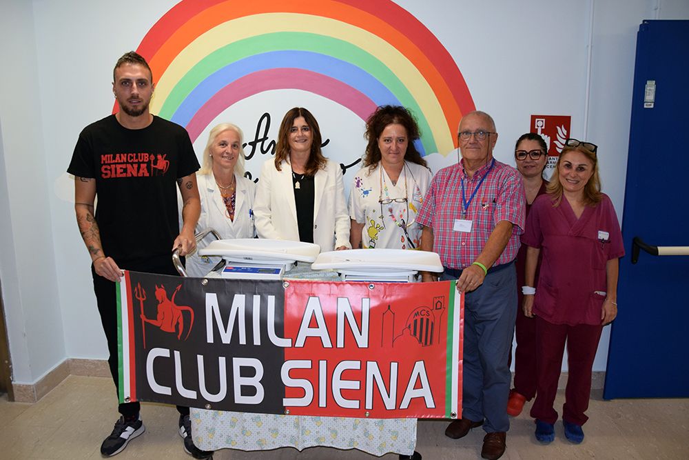 Milan Club Siena non dimentica i piccoli: donazione di bilance digitali alla Neonatologia