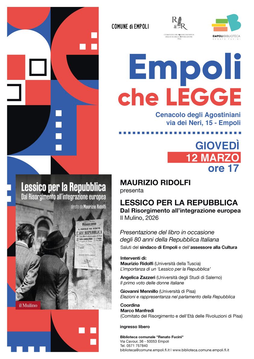 Italia Repubblica da 80 anni, Empoli che Legge celebra l'anniversario con 'Il Lessico della Repubblica'