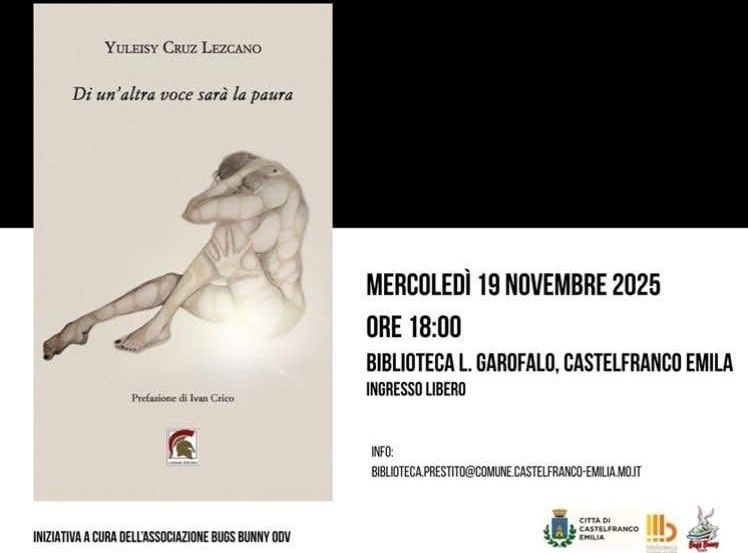 Castelfranco Emilia ospita la presentazione del libro “Di un’altra voce sarà la paura” di Yuleisy Cruz Lezcano