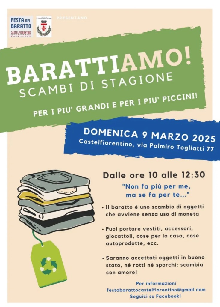 Ecco “Barattiamo”, la festa del baratto a Castelfiorentino