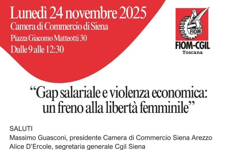 Riccardo Vannetti al convegno senese sul “Gap salariale”  organizzato da Fiom-Cgil alla Camera di Commercio