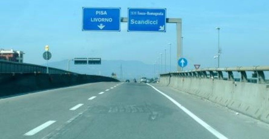 Chiude l'uscita Empoli della Firenze Pisa Livorno