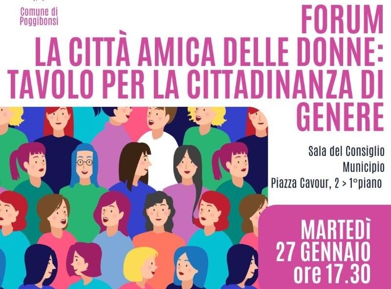 Poggibonsi, nasce il Forum "La citt&agrave; amica delle donne": marted&igrave; 27 gennaio l'insediamento