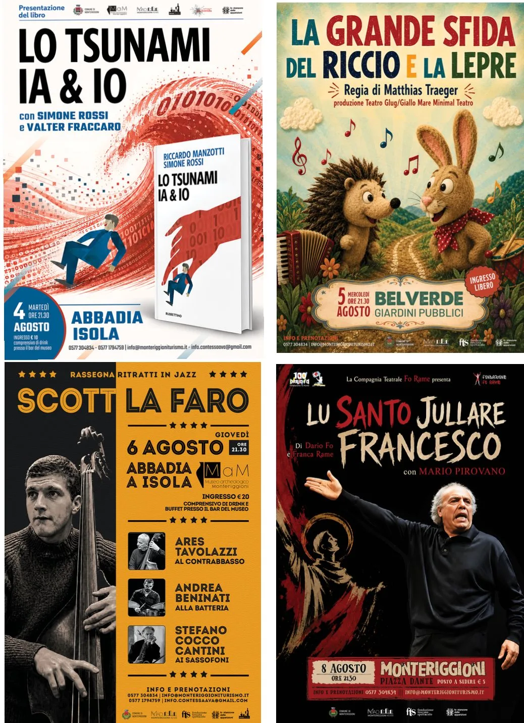 Monteriggioni, dal 4 all'8 agosto cultura tra libri, teatro e jazz: gli appuntamenti da non perdere