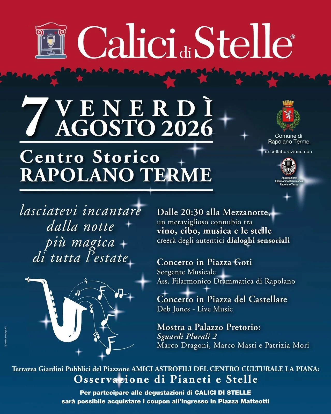 Calici di Stelle torna a illuminare il centro storico di Rapolano Terme