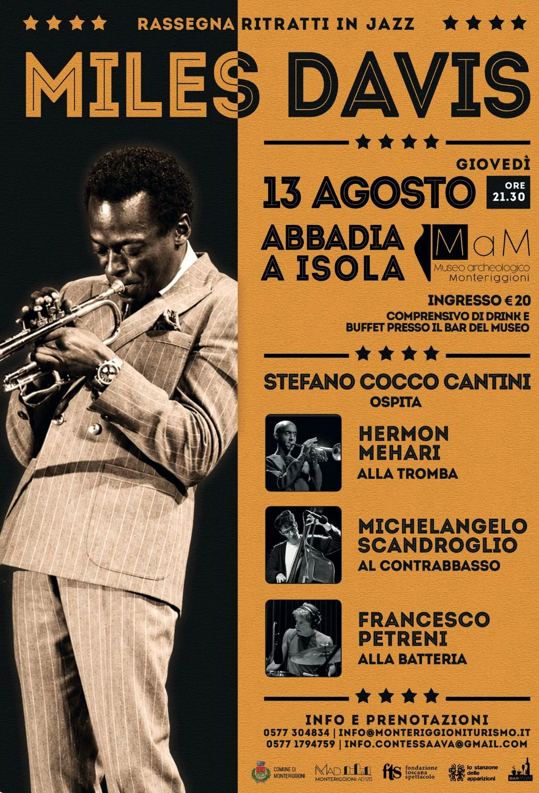 Omaggio a Miles Davis ad Abbadia a Isola: la grande musica di “Ritratti in Jazz”