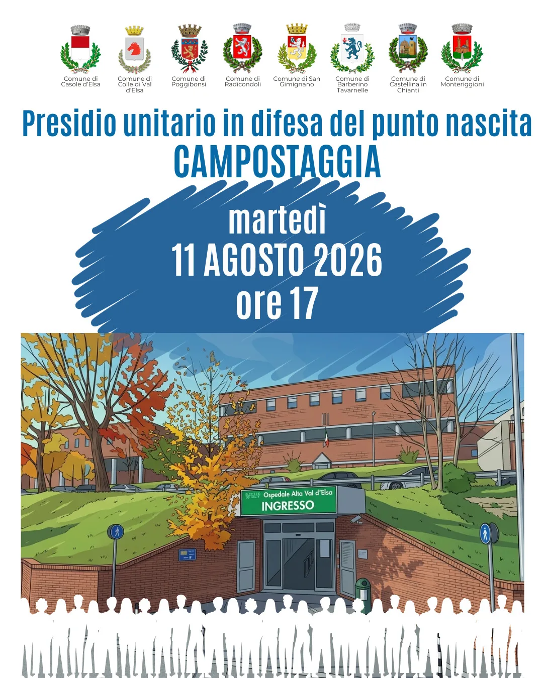 Tutti a Campostaggia per il punto nascita: la protesta dei Sindaci della Valdelsa