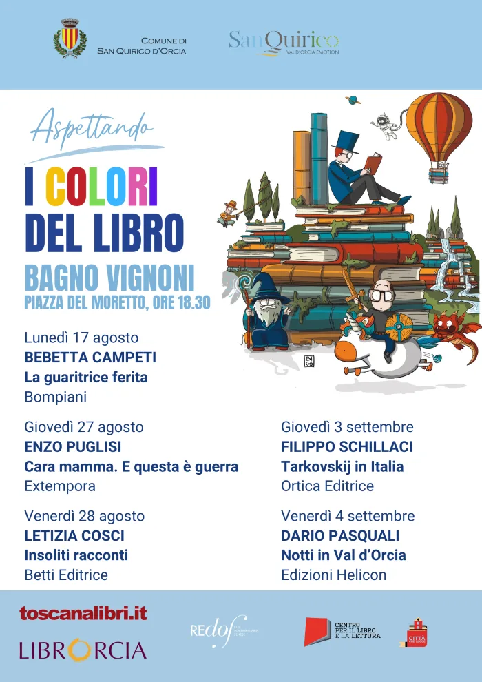 Aspettando I colori del libro a Bagno Vignoni. Incontri con l’autore in piazza del Moretto