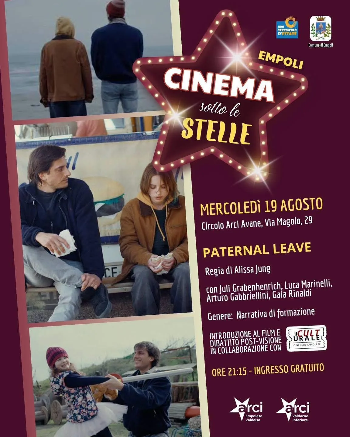 Empoli, “Uno Spettacolo d’Estate” prosegue con il Cinema sotto le Stelle