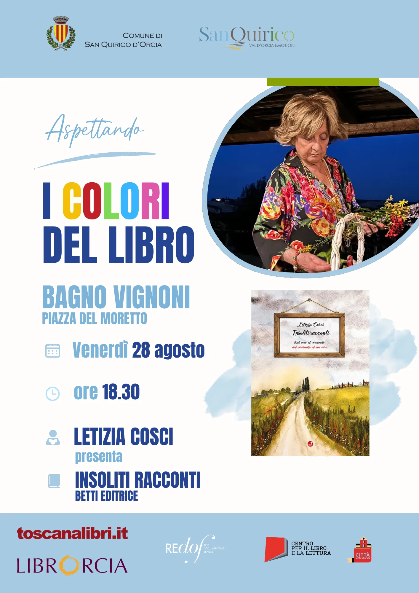 Aspettando I colori del libro a Bagno Vignoni. Incontro con Enzo Puglisi e Letizia Cosci