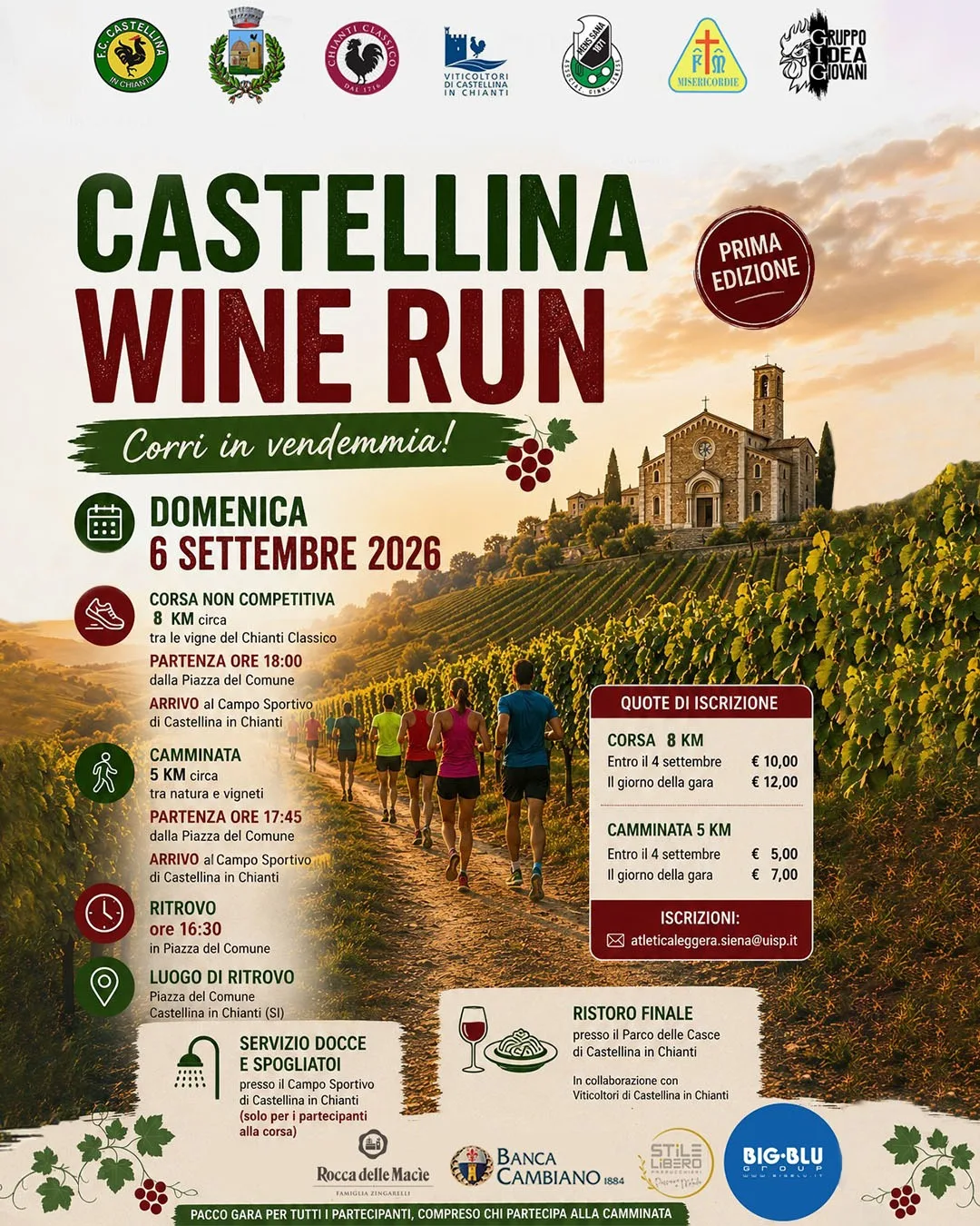 Domenica, si cammina e si corre con Castellina Wine Run