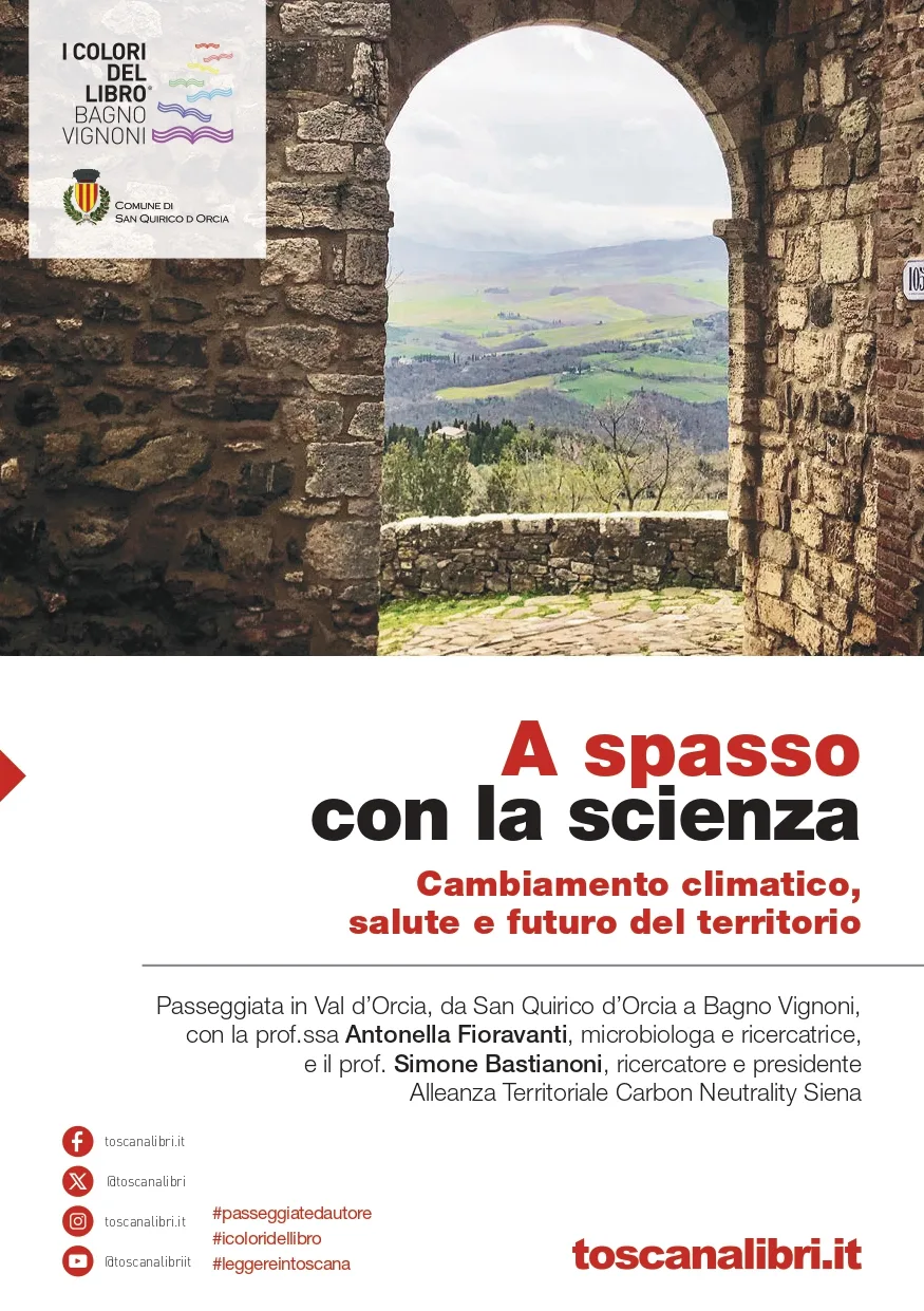 A spasso con la scienza in Val d’Orcia. Passeggiata d’autore da San Quirico d’Orcia a Bagno Vignoni  dedicata a “Cambiamento climatico, salute e futuro del territorio”