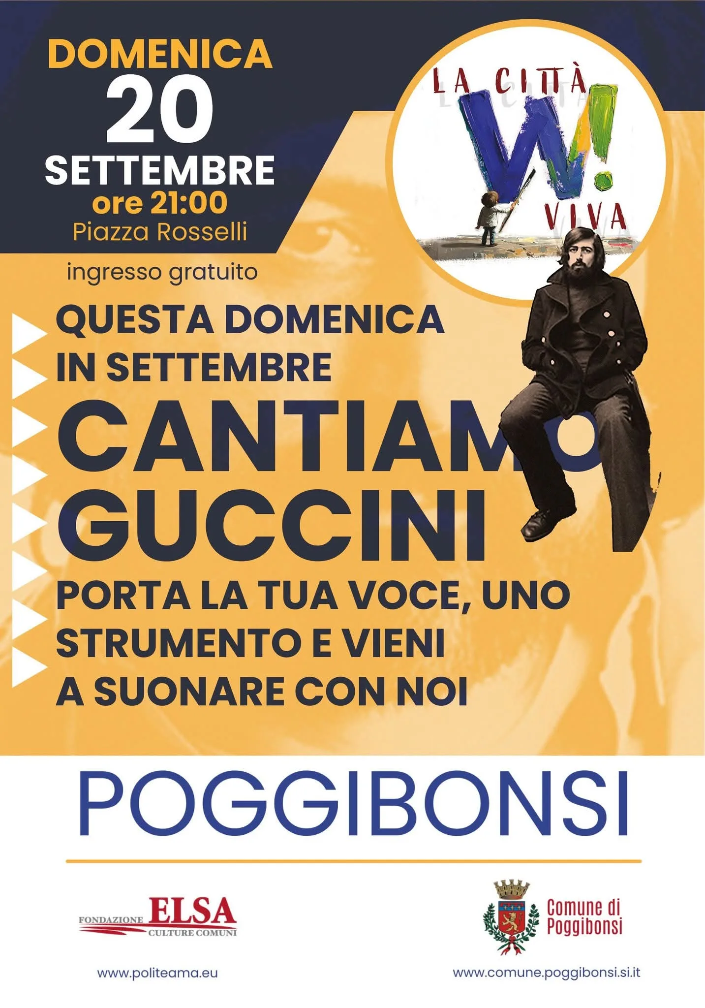 “Questa domenica in settembre” Poggibonsi canta Francesco Guccini
