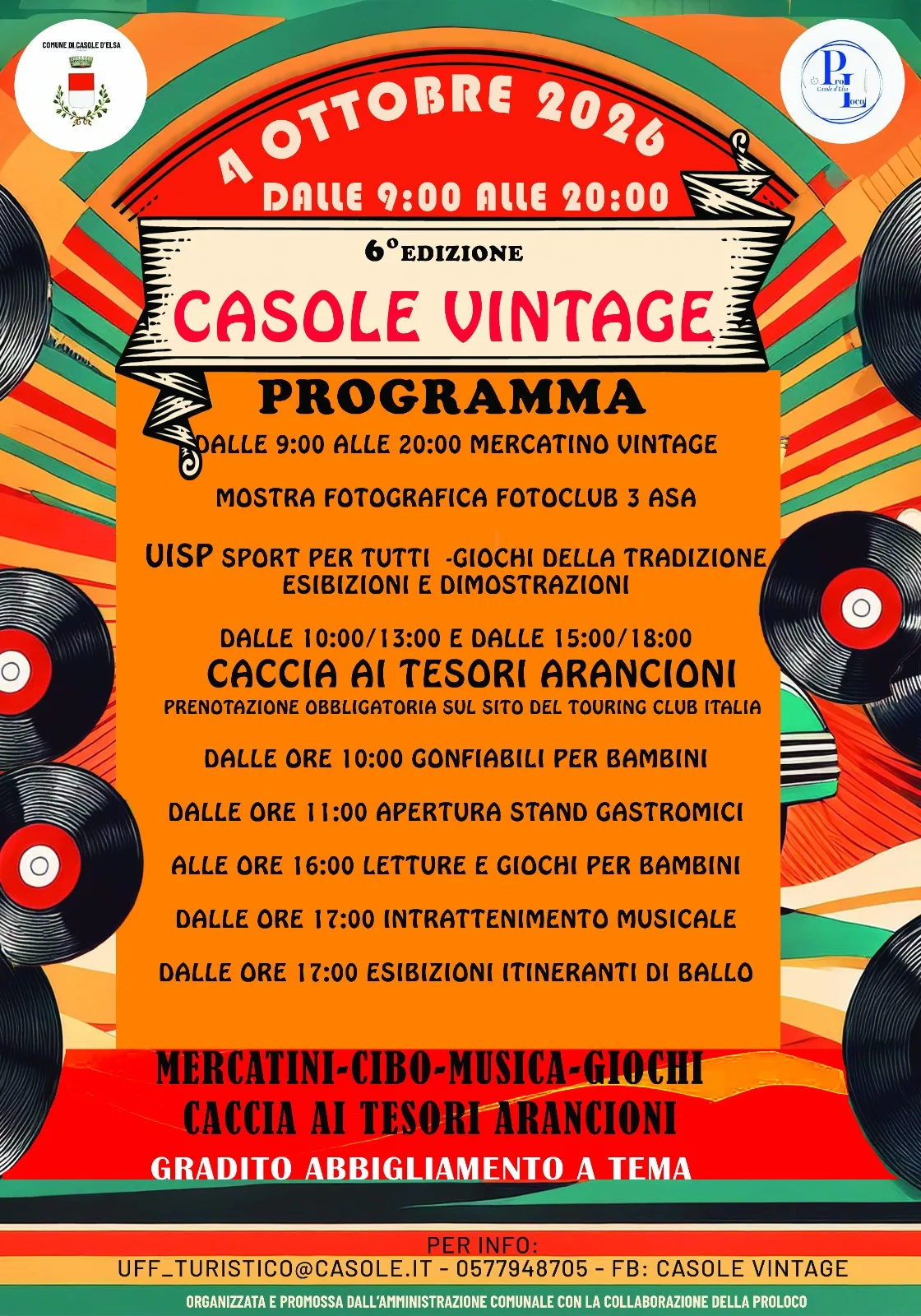 Torna Casole Vintage: il 4 ottobre 2026 la sesta edizione tra mercatini, giochi e musica