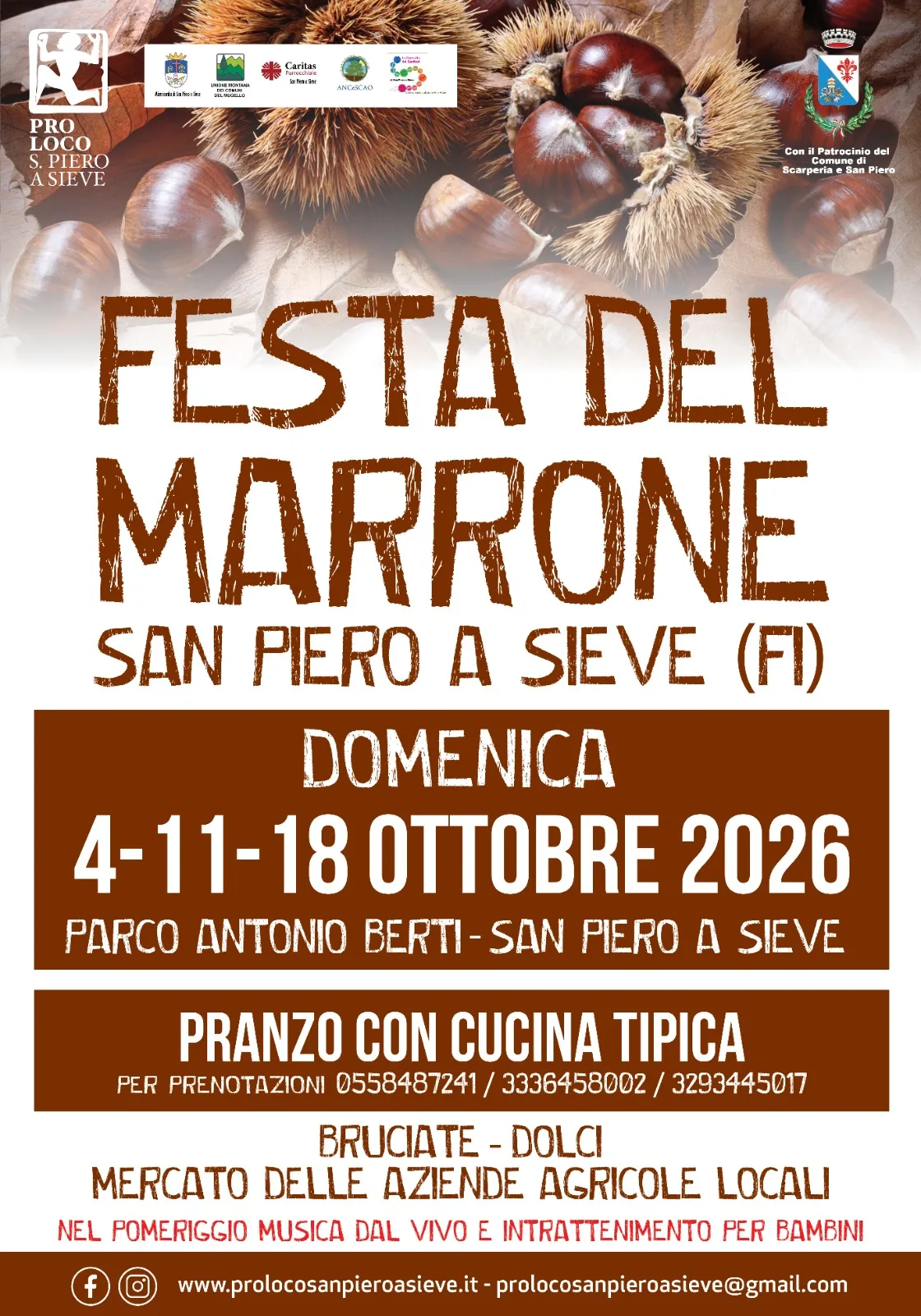 A San Piero a Sieve torna la festa del marrone più vicina a Firenze