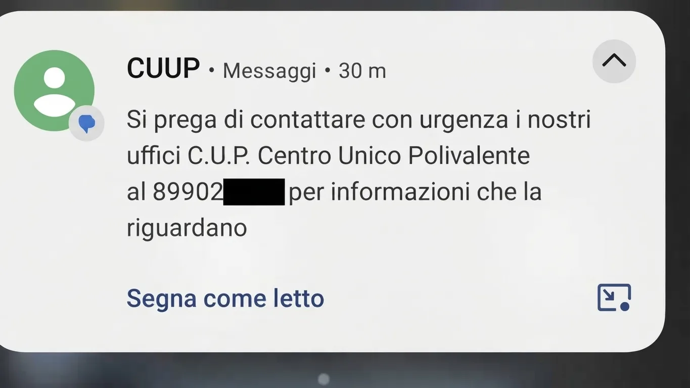 Truffa degli SMS e messaggi falsi sul CUP: l'allerta dell'Aou Senese