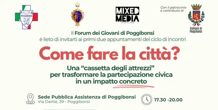 Poggibonsi, al via i workshop del Forum Giovani per la partecipazione civica e il Terzo settore