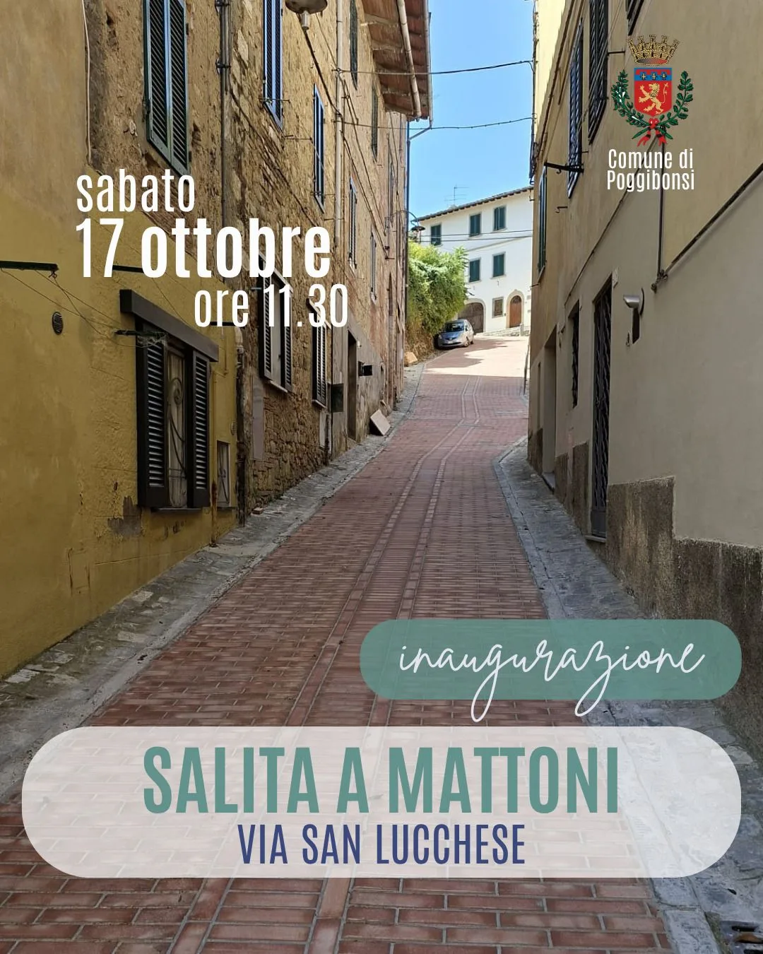 Poggibonsi, completata la riqualificazione della salita a mattoni di San Lucchese: inaugurazione sabato 17 ottobre