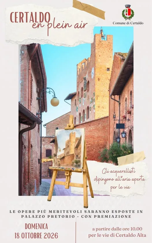 Certaldo en plein air, domenica gli acquerellisti dipingono Certaldo Alta. Alle 17.30 la premiazione a Palazzo Pretorio