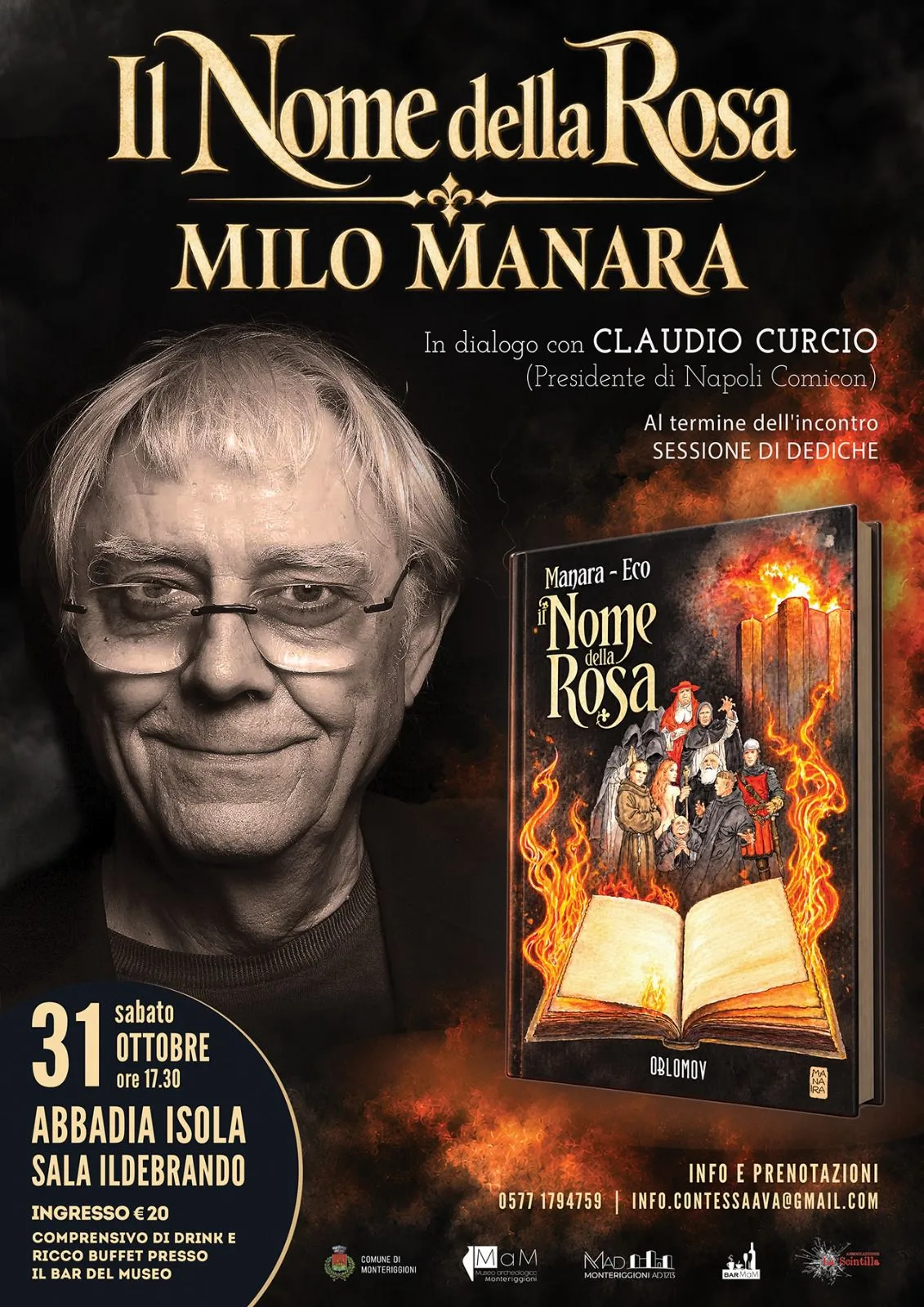 Milo Manara presenta il secondo volume de Il nome della rosa ad Abbadia Isola