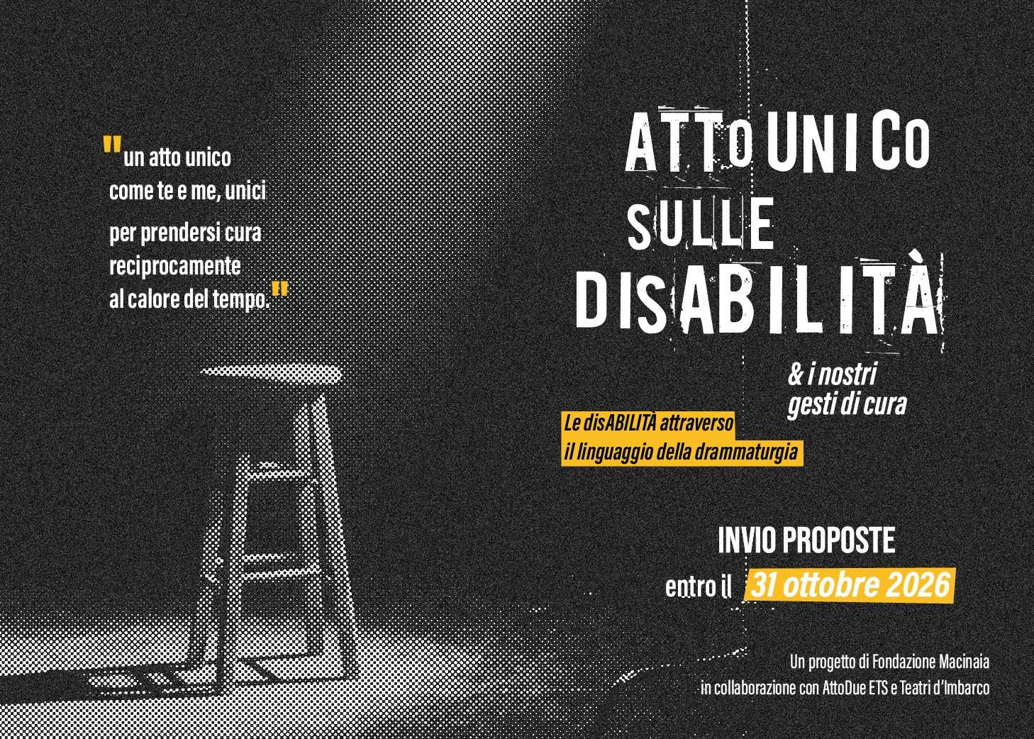 San Casciano, bando under 35 della Fondazione Macinaia: teatro, cura e disabilità