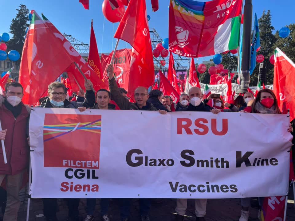 RSU GSK Vaccines e FILCTEM CGIL Siena: “Al vento ci vanno le chiacchiere”