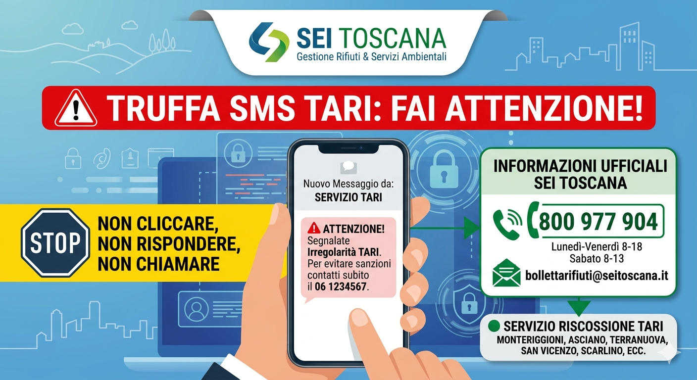 Tari, attenzione agli sms truffa: Sei Toscana mette in allerta i cittadini sull&rsquo;arrivo di messaggi fraudolenti