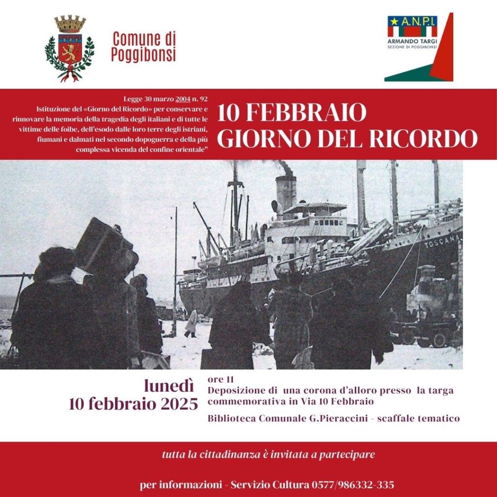 Poggibonsi celebra il Giorno del Ricordo