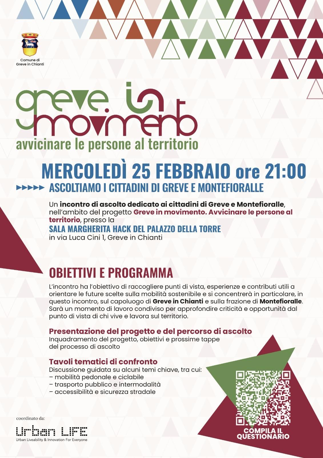 Mobilit&agrave; sostenibile, Greve in Chianti disegna il suo futuro: domani l'incontro con i cittadini su pedonalizzazioni e piste ciclabili